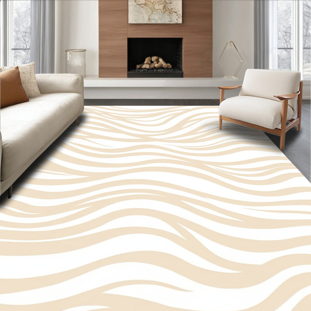 Fluid Stripe Organic Pattern Design Rug