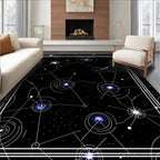 Geometric Celestial Constellation Pattern Rug
