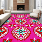 Bold Floral Sunburst Pattern Rug
