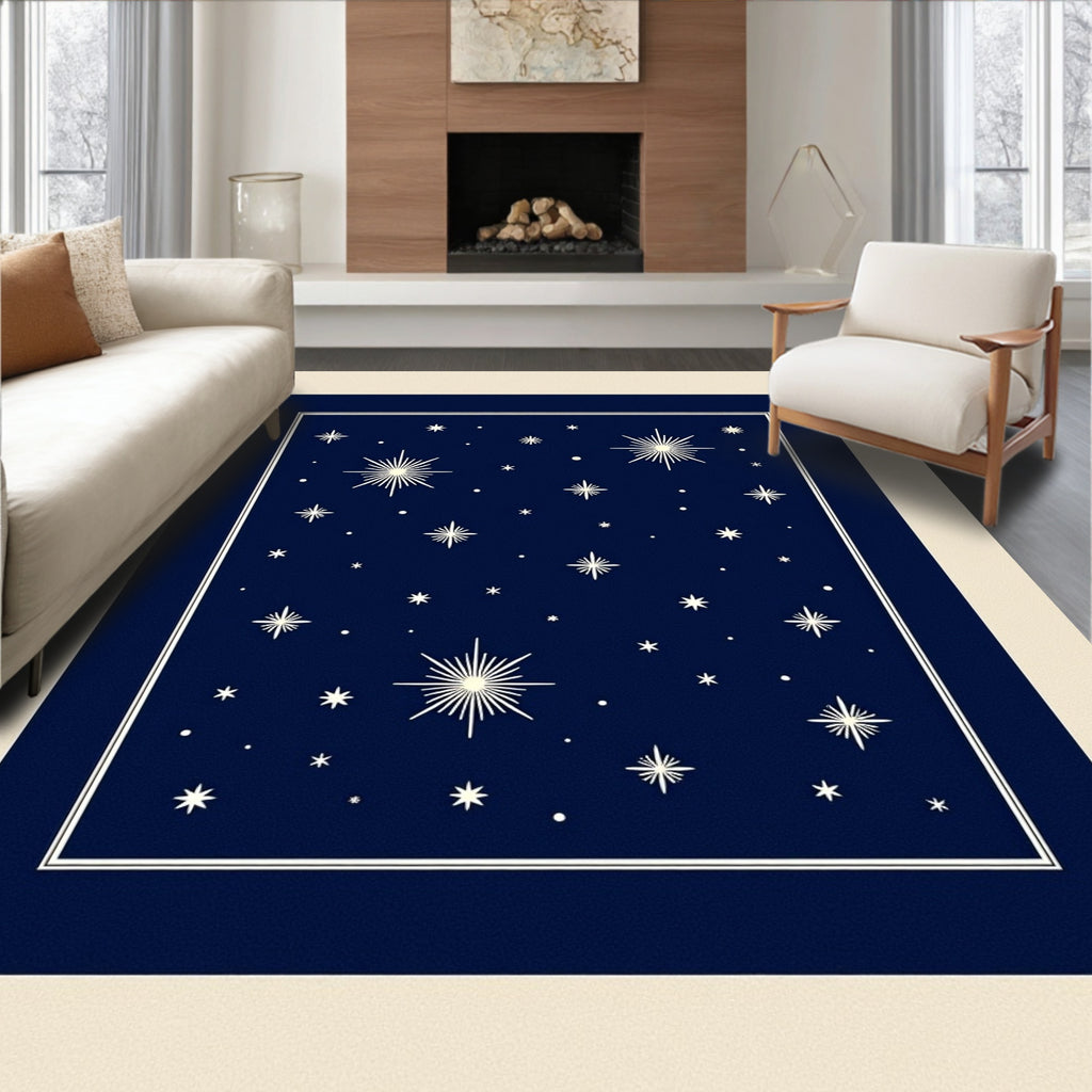 Navy Starfield Pattern Rug