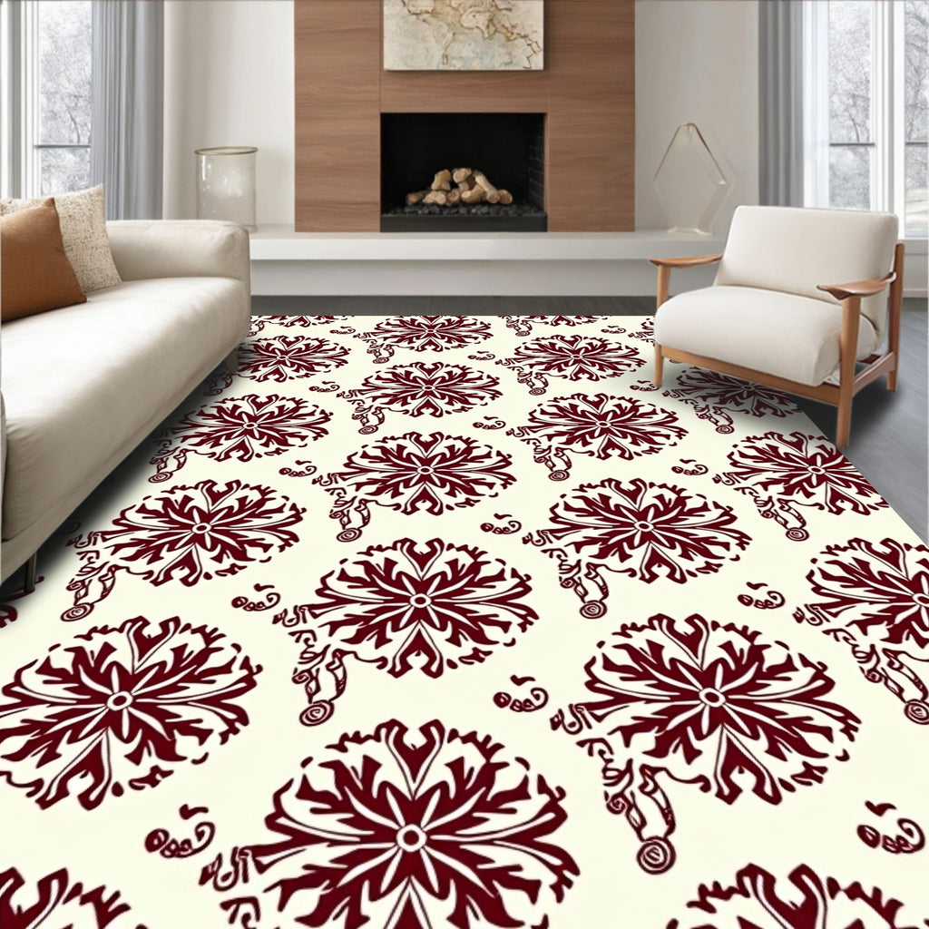 Elegant Floral Medallion Pattern Rug