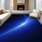 Cosmic Blue Streaking Light Design Rug