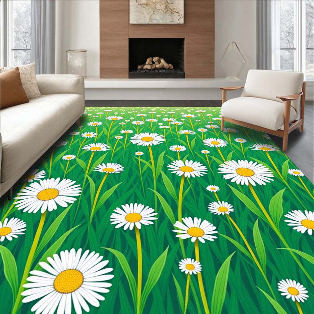 Garden Field Daisy Meadow Design Rug