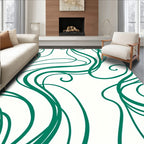 Emerald Swirl Abstract Modern Design Rug