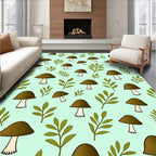 Woodland Mushroom Leaf Scatter Rug