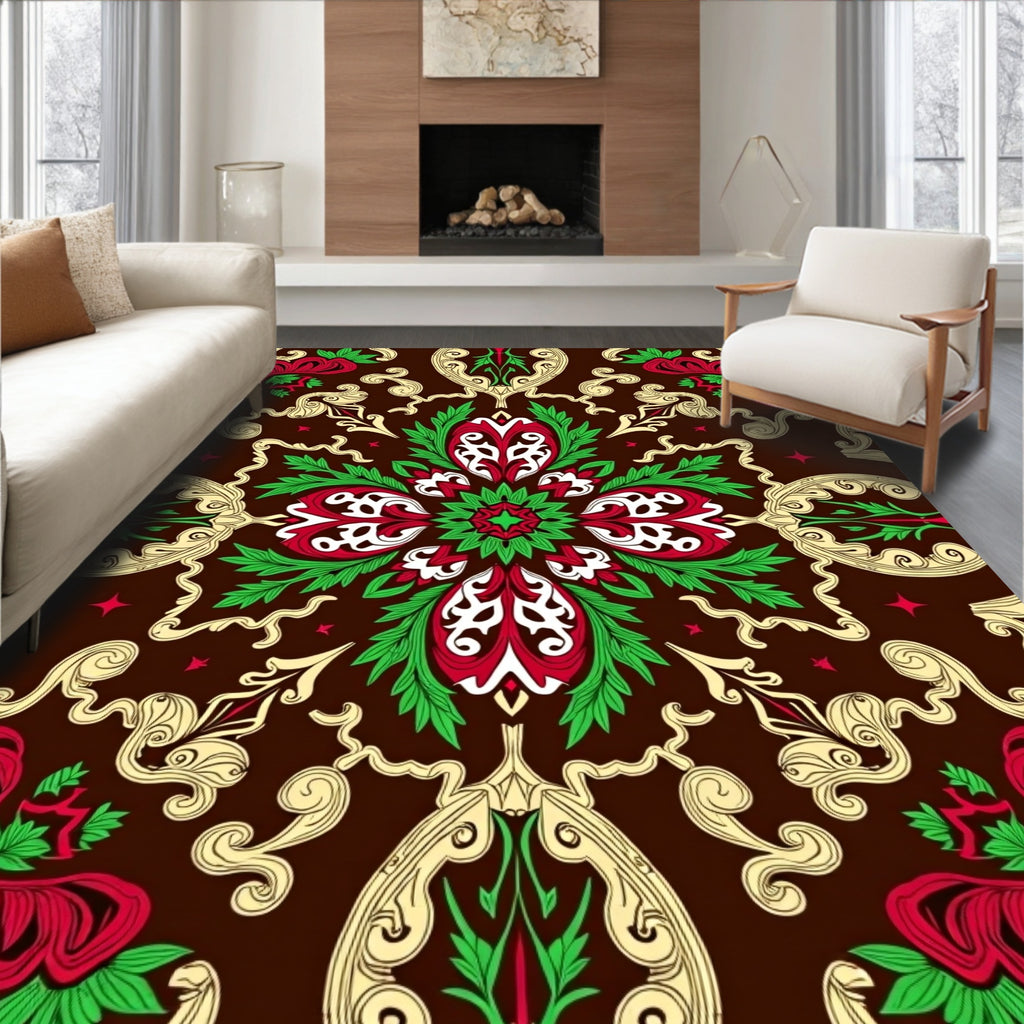 Ornate Floral Pattern Rug