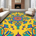 Vibrant Floral Medallion Pattern Rug