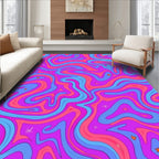 Retro Swirl Star Pattern Rug