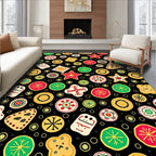 Vibrant Folk Art Inspired Shapes Rug
