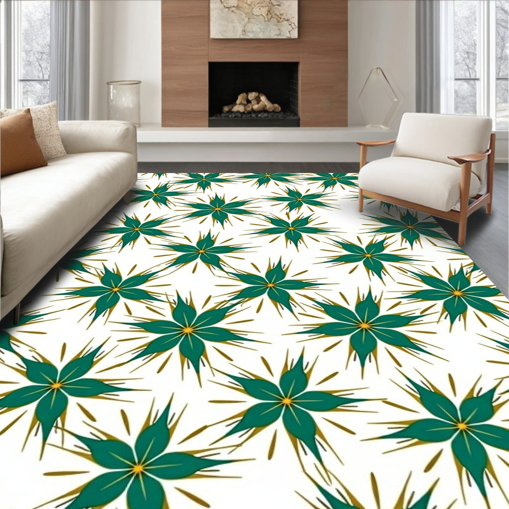 Starburst Floral Pattern Rug