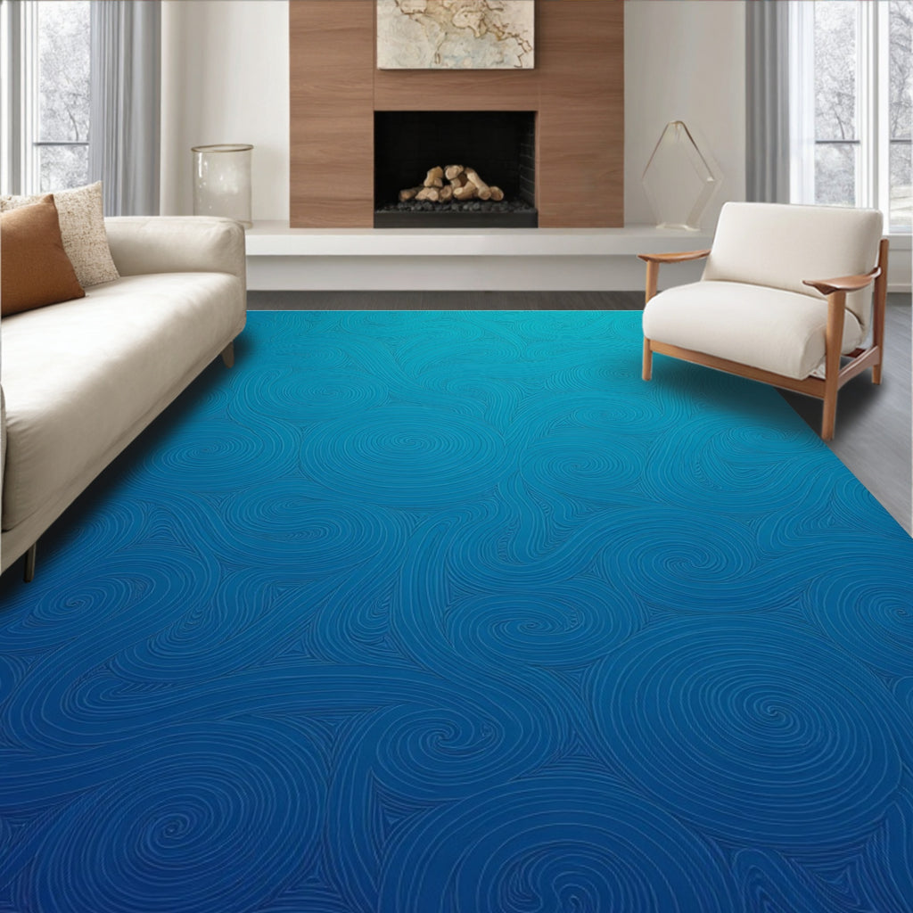 Oceanic Swirl Abstract Pattern Rug