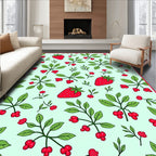 Whimsical Berry and Leaf Pattern Rug