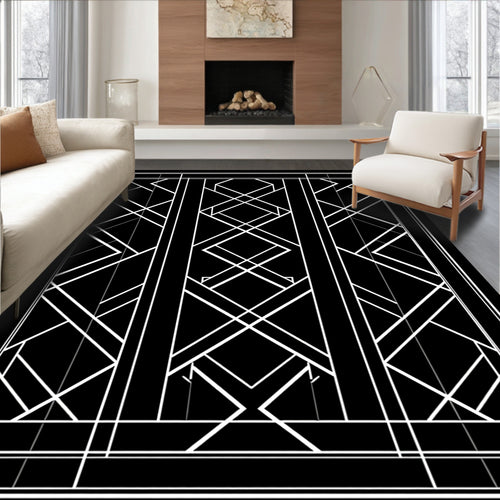 Angular Geometric Art Deco Pattern Rug