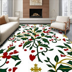 Holly Berry Vine Flourish Pattern Rug