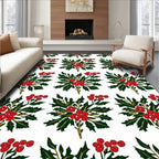 Classic Holly Berry Festive Pattern Rug