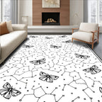 Butterfly And Constellation Pattern Rug