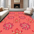 Bold Floral Motif Print Design Rug