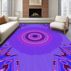 Vibrant Purple Geometric Kaleidoscope Pattern Rug