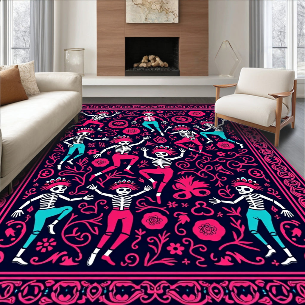 Skeleton Dance Festival Pattern Rug