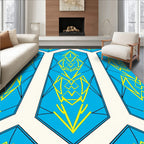 Art Deco Blue Geometric Design Rug