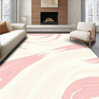 Blush Pink Swirl Brushstroke Rug