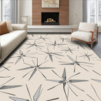 Abstract Starburst Gray Pattern Rug