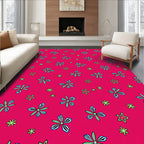 Playful Flower Star Pattern Rug