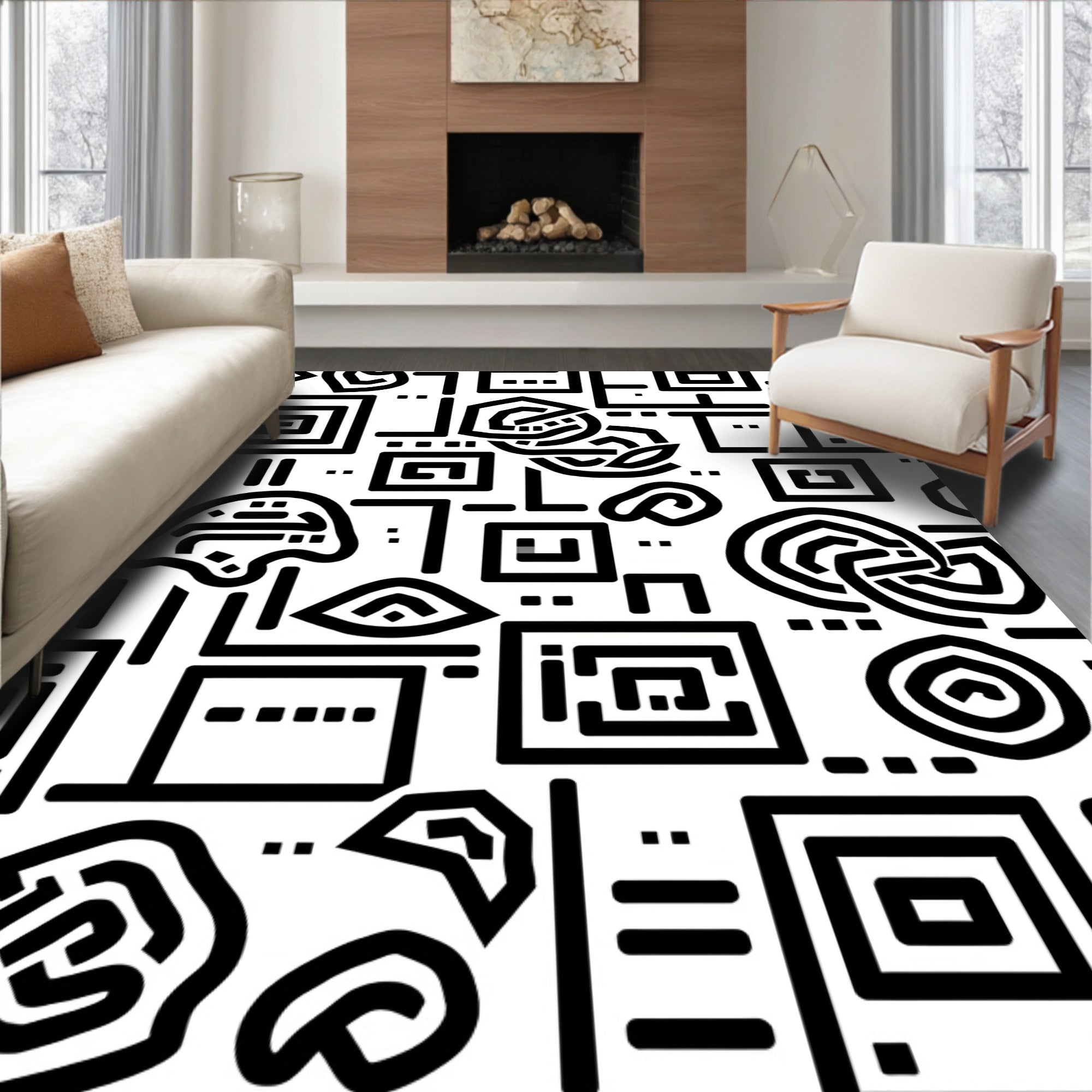 Bold Abstract Geometric Design Rug