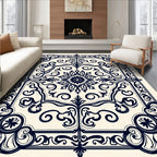Ornate Flourish Scroll Design Rug