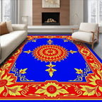 Vibrant Floral Sunburst Motif Rug