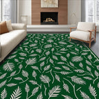 Whimsical Leaf Patterned Design Rug