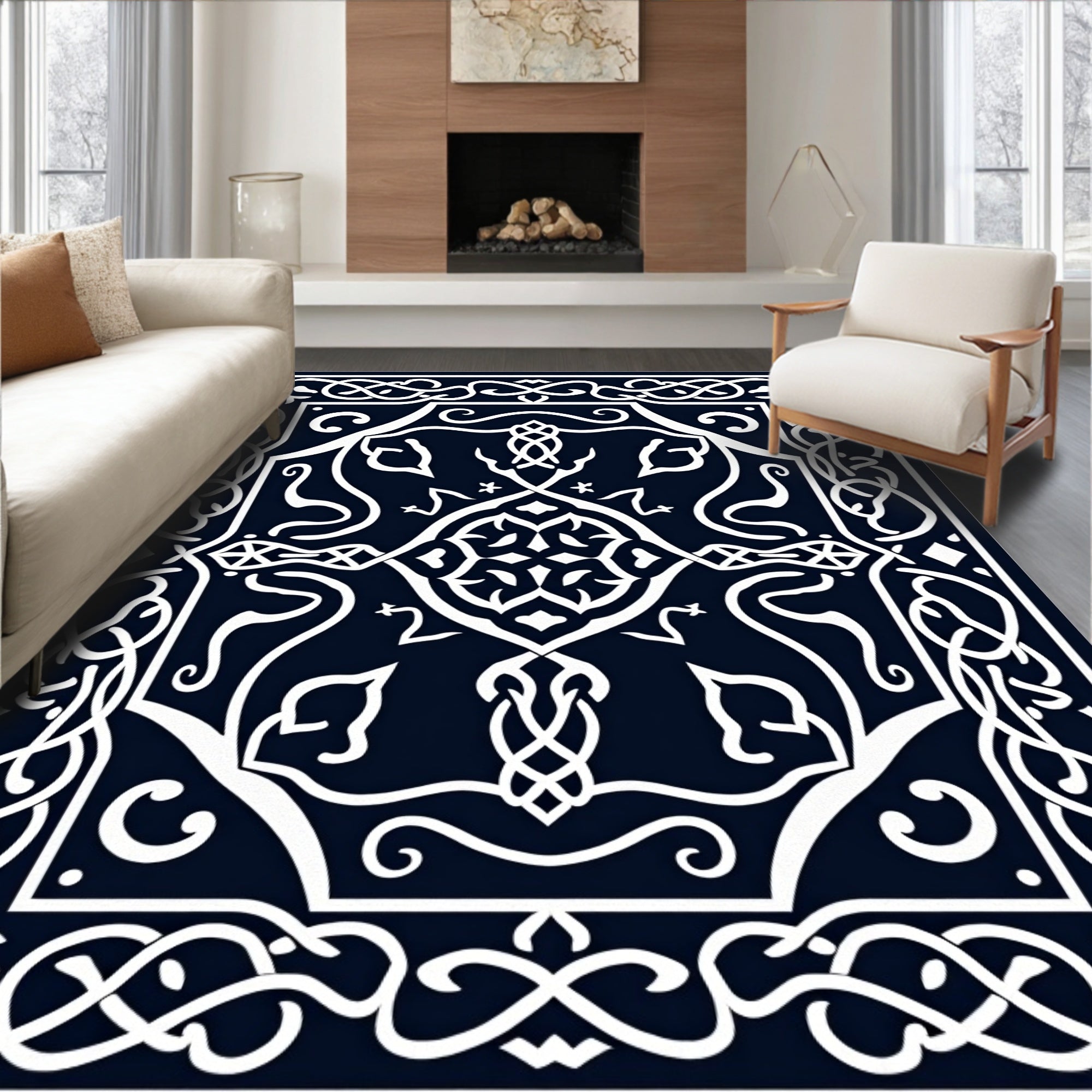 Intricate Celtic Knot Inspired Design Rug