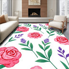 Pink Rose 2 Purple Herbal Meadow Rug