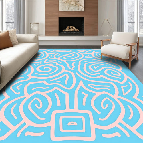 Abstract Swirl Pink Pattern Rug