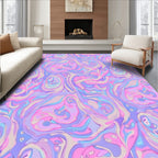 Pastel Swirls Curves Design Rug