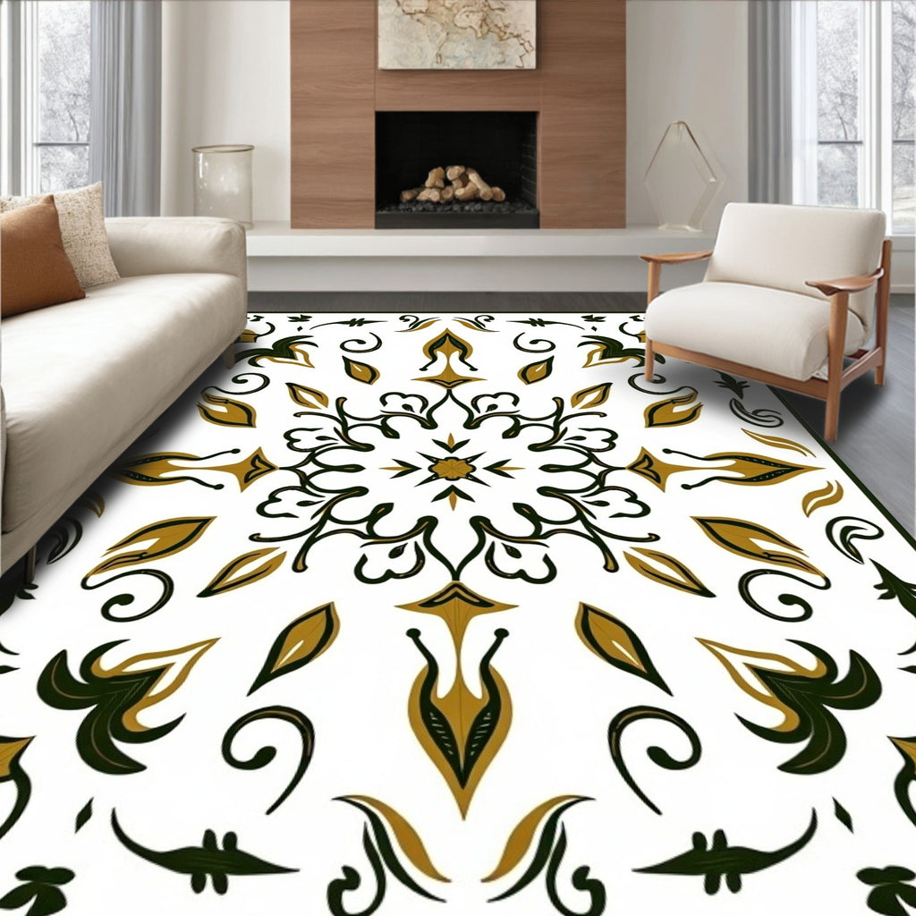 Intricate Floral Medallion Pattern Rug