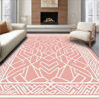 Pink Geometric Pattern Rug