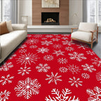 White Snowflake Festive Pattern Rug