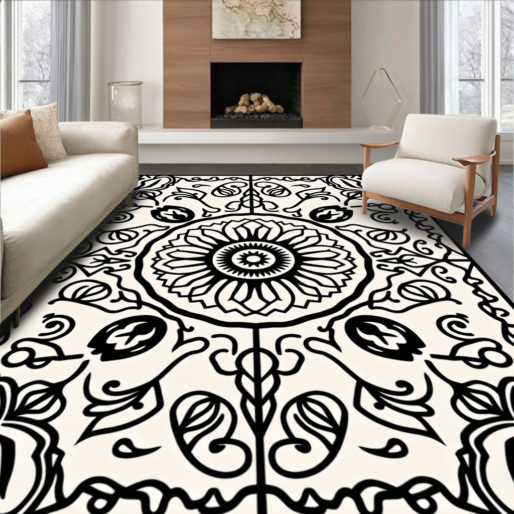 Vintage Floral Mandala Pattern Rug