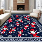 Winter Elves Snowflakes Pattern Rug