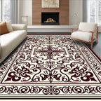 Elaborate Floral Scrollwork Pattern Rug