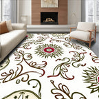 Crimson floral vine motif Rug