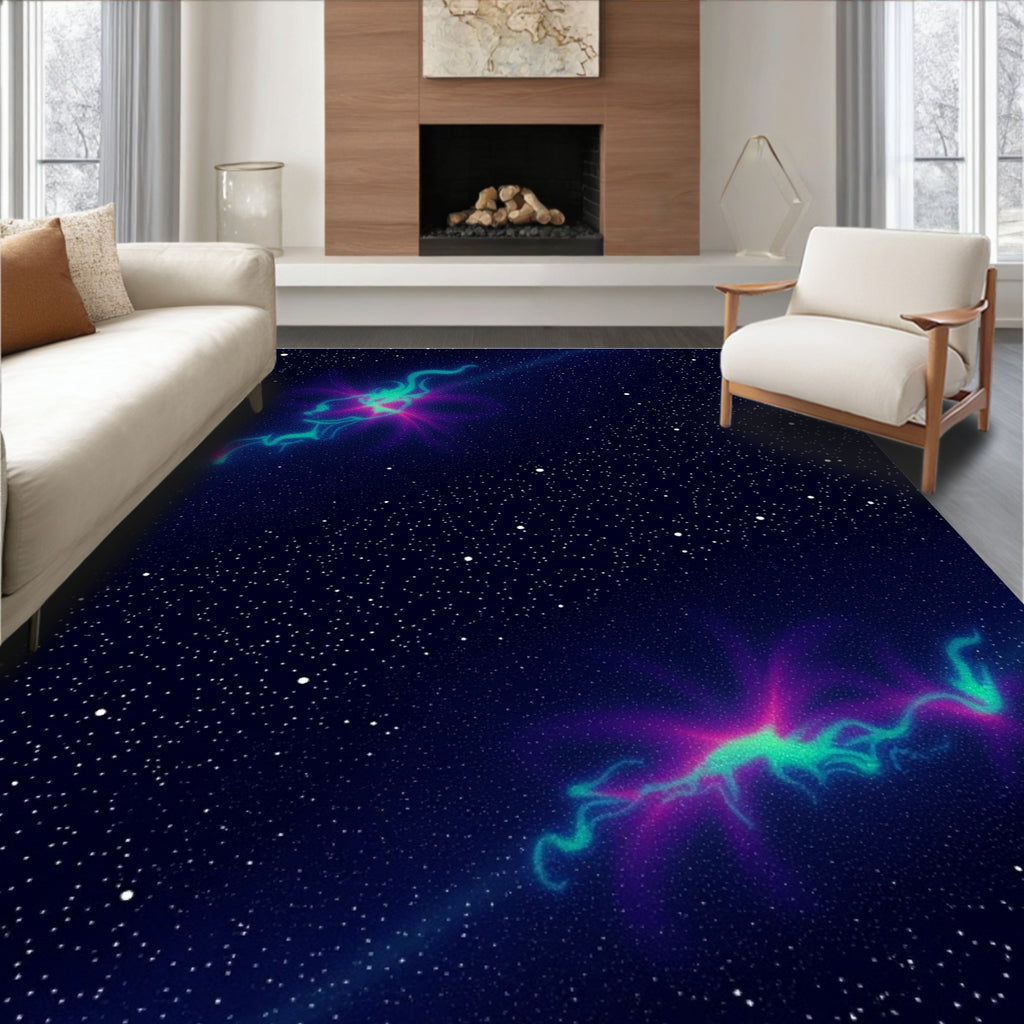 Cosmic Nebula Swirl Abstract Design Rug