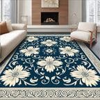 Classic Floral Scrollwork Pattern Design Rug