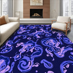 Abstract Swirl Pattern Violet Splash Rug