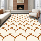 Rustic Brown Zigzag Patterned Rug