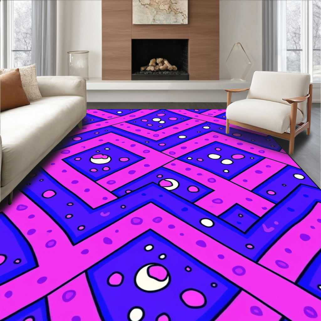 Bold Geometric Polka Dot Pattern Rug