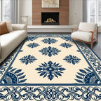 Classic Floral Scroll Border Design Rug