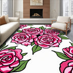 Fuchsia Rose Garden Pattern Rug