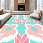Pastel Floral Lattice Pattern Rug